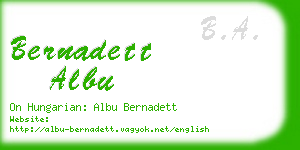 bernadett albu business card